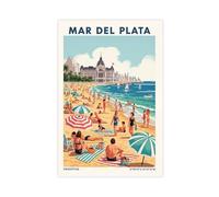 NKALFGH Mar Del Plata Impression sur toile Argentine 20 x 30 cm