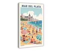 NKALFGH Mar Del Plata Impression sur toile Argentine 30 x 45 cm