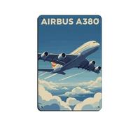 NKALFGH Plaque en métal vintage Airbus A380 - Décoration murale - 20 x 30 cm