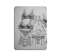 NKALFGH Poster rétro en métal avec grille de dessin de soutien-gorge, art chic, peinture en fer, bar, personnes, grotte, café, famille, garage, décoration murale, 30 x 40 cm