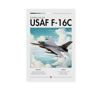 NKALFGH Poster sur toile US F-16C Fighting Falcon Aviation Décoration de chambre à coucher 20 x 30 cm
