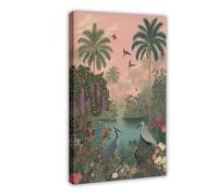 NKALFGH Poster vintage sur toile avec oiseaux indiens pour décoration de chambre à coucher 50 x 75 cm