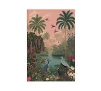 NKALFGH Poster vintage sur toile avec oiseaux indiens pour décoration de chambre à coucher 60 x 90 cm