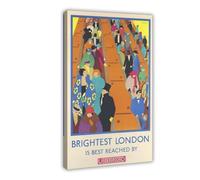NKALFGH Poster vintage sur toile Brightest London Is Best Reached by Underground Art mural 30 x 45 cm