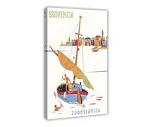 NKALFGH Poster vintage Yougoslavie sur toile - Impression sur toile - 20 x 30 cm