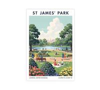 NKALFGH St James 'Park London Travel Poster sur toile Décoration murale 50 x 75 cm