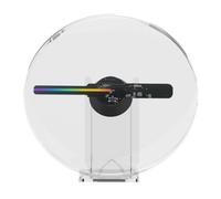 NKBSDKM Projecteur Holographique 3D pour Bureau, Ventilateur LED, Écran Sécurisé, Contrôle WiFi Mobile, Image DIY, Holographique HD PD20
