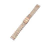 NKCVEZBW Accessoires de réparation de montres compatibles avec les bracelets à double boucle et cinq billes en acier inoxydable 6028# massif de 20/22 mm(Rose Gold,20mm)