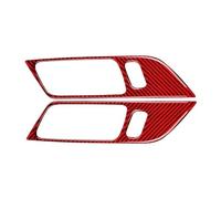 NKCVEZBW Autocollants intérieurs en fibre de carbone compatibles avec la Ford Mustang GT 2015-2021, décoration de cadre de poignée de porte de voiture, garniture de couverture(Style B(Red))