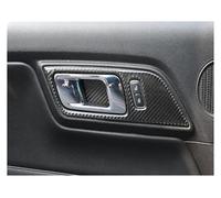 NKCVEZBW Autocollants intérieurs en fibre de carbone compatibles avec la Ford Mustang GT 2015-2021, décoration de cadre de poignée de porte de voiture, garniture de couverture(A set(Black))