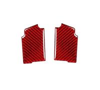 NKCVEZBW Autocollants intérieurs en fibre de carbone compatibles avec la Ford Mustang GT 2015-2021, décoration de cadre de poignée de porte de voiture, garniture de couverture(Style A(Red))