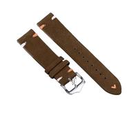 NKCVEZBW Bracelet compatible avec les montres vintage, cousu main, disponible en 18 mm, 20 mm et 22 mm, avec système de fixation rapide.(Dark brown,18MM_STEEL COLOR BUCKLE)