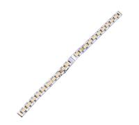 NKCVEZBW Bracelet de montre compatible avec les modèles femme en acier inoxydable massif de 8/10 mm, accessoires de remplacement, argent/or/or rose, référence 6018#(Silver Gold 8mm)