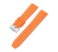 NKCVEZBW Bracelet de montre compatible avec Omega X Swatch, MoonSwatch, bracelet plongée en caoutchouc silicone incurvé, compatible le Water Ghost 20 mm(Orange white)