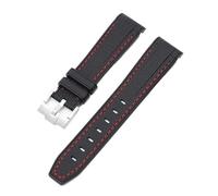 NKCVEZBW Bracelet de montre compatible avec Omega X Swatch, MoonSwatch, bracelet plongée en caoutchouc silicone incurvé, compatible le Water Ghost 20 mm(Black red)