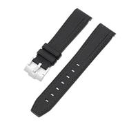 NKCVEZBW Bracelet de montre compatible avec Omega X Swatch, MoonSwatch, bracelet plongée en caoutchouc silicone incurvé, compatible le Water Ghost 20 mm(Black black)