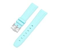 NKCVEZBW Bracelet de montre compatible avec Omega X Swatch, MoonSwatch, bracelet plongée en caoutchouc silicone incurvé, compatible le Water Ghost 20 mm(Lake blue)