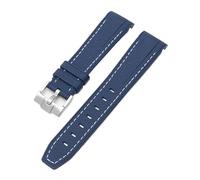 NKCVEZBW Bracelet de montre compatible avec Omega X Swatch, MoonSwatch, bracelet plongée en caoutchouc silicone incurvé, compatible le Water Ghost 20 mm(Royal blue white)