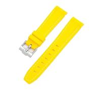 NKCVEZBW Bracelet de montre compatible avec Omega X Swatch, MoonSwatch, bracelet plongée en caoutchouc silicone incurvé, compatible le Water Ghost 20 mm(Yellow)