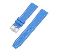 NKCVEZBW Bracelet de montre compatible avec Omega X Swatch, MoonSwatch, bracelet plongée en caoutchouc silicone incurvé, compatible le Water Ghost 20 mm(Dark blue white)