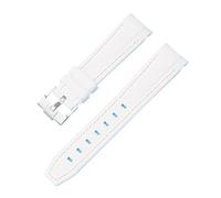 NKCVEZBW Bracelet de montre compatible avec Omega X Swatch, MoonSwatch, bracelet plongée en caoutchouc silicone incurvé, compatible le Water Ghost 20 mm(White pink)