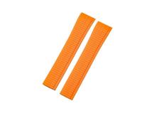 NKCVEZBW Bracelet de Montre en Caoutchouc de Silicone Souple et élastique Compatible avec Le Bracelet de Montre Patek Philippe 5167R Grenade Aquanaut Series 21MM(Orange-No Buckle)