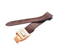 NKCVEZBW Bracelet de montre en cuir Sandoz Santos100 étanche et résistant à la transpiration, avec fermoir papillon, compatible avec les bracelets Cartier, 23 mm(Brown-Rose-Z8,20mm)