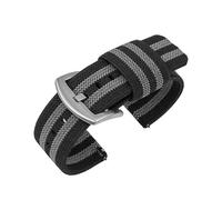 NKCVEZBW Bracelet de montre en nylon 18 mm, 20 mm, 22 mm, 24 mm, compatible avec les bracelets élastiques tissés militaires à dégagement rapide, for hommes et sportifs.(BlackGrey-Silver,18mm)