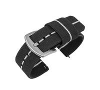 NKCVEZBW Bracelet de montre en nylon 18 mm, 20 mm, 22 mm, 24 mm, compatible avec les bracelets élastiques tissés militaires à dégagement rapide, for hommes et sportifs.(BlackWhite-Silver,20mm)