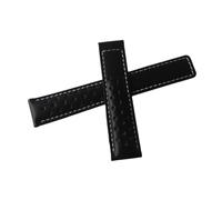 NKCVEZBW Bracelet de montre étanche compatible avec Tag Heuer 19 mm, 20 mm et 22 mm, en cuir de vachette souple et respirant.(No buckle white line,19mm)