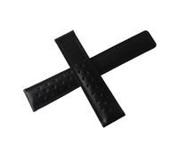 NKCVEZBW Bracelet de montre étanche compatible avec Tag Heuer 19 mm, 20 mm et 22 mm, en cuir de vachette souple et respirant.(No buckle black line,20mm)