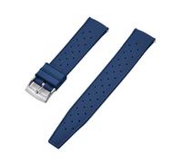 NKCVEZBW Bracelet de montre universel à dégagement rapide et extrémités plates, compatible avec les bracelets en caoutchouc FKM tropicaux de 18 à 24 mm.(FKM-Blue Silver,19mm)