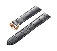 NKCVEZBW Bracelet de Rechange en Cuir de Vachette Compatible avec la Couche de tête de Bracelet de Montre Cartier Blue Balloon London for Hommes et Femmes, Accessoires(Black Rose Buckle,13mm)