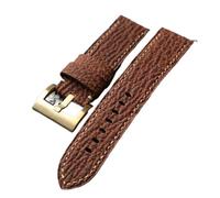 NKCVEZBW Bracelet en cuir de requin marron châtaigne compatible avec les montres homme de luxe, 20, 22 et 24 mm, style vintage, boucle en bronze.(Brown B,20mm)