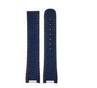 NKCVEZBW Bracelet souple en fluoroélastomère FKM de 19, 20 et 21 mm, compatible avec les montres Omega Aqua Terra 150M, AT150 et Seamaster, boucle de remplacement de couleur(Blue red,21mm)