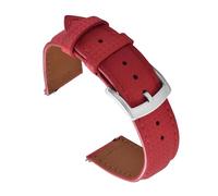 NKCVEZBW Bracelet unisexe à dégagement rapide compatible avec les montres de 18/19/20/22 mm, motif tropical, en caoutchouc FKM et cuir, imperméable, style toile voile(Red Pin Buckle,20mm)