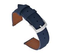 NKCVEZBW Bracelet unisexe à dégagement rapide compatible avec les montres de 18/19/20/22 mm, motif tropical, en caoutchouc FKM et cuir, imperméable, style toile voile(NavyBlue Pin Buckle,20mm)