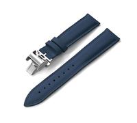 NKCVEZBW Bracelet unisexe à dégagement rapide compatible avec les montres de 18/19/20/22 mm, motif tropical, en caoutchouc FKM et cuir, imperméable, style toile voile(NavyBlue Deployment,19mm)