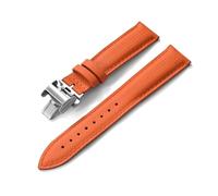 NKCVEZBW Bracelet unisexe à dégagement rapide compatible avec les montres de 18/19/20/22 mm, motif tropical, en caoutchouc FKM et cuir, imperméable, style toile voile(Orange Deployment,18mm)