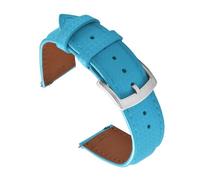 NKCVEZBW Bracelet unisexe à dégagement rapide compatible avec les montres de 18/19/20/22 mm, motif tropical, en caoutchouc FKM et cuir, imperméable, style toile voile(SkyBlue Pin Buckle,18mm)