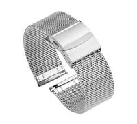 NKCVEZBW Bracelets milanais compatibles avec les montres IWC de 18 mm, 20 mm et 22 mm, compatibles avec les bracelets en maille milanaise de 1,0 mm et 0,6 mm, en acier inoxydable.(0.6mm-Silver,18mm)