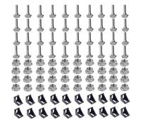 NKCVEZBW Compatible avec 20 jeux de connecteurs profilés en aluminium 4040 : 40 écrous à bride hexagonale M8 + supports d'angle + vis boulon T 16 mm(Black)