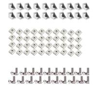 NKCVEZBW Compatible avec le jeu de connecteurs profilés en aluminium 3030, 20 supports d'angle + 40 capuchons à douille hexagonale M6x12mm + écrous fente T M6 série(3030 Sliver Set)