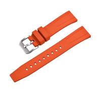 NKCVEZBW Compatible avec les bracelets de montre Busluo FKM en caoutchouc 20 mm et 22 mm, en caoutchouc fluoré, compatible avec les accessoires de montre de plongée traditionnels(Orange,20mm)