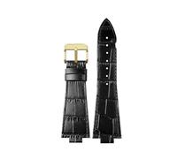 NKCVEZBW Compatible avec les bracelets de montre en cuir, compatible avec les bracelets de montre Tissot 1853 PRX Series Super Player T137.410 T137407, interface convexe, 12 mm, for homme(Black-gold p