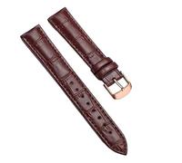 NKCVEZBW Compatible avec les bracelets de montre en cuir de 18 mm, 20 mm et 22 mm, accessoires de montre, bracelets de montre à boucle noire et dorée(Brown-RG,22mm)