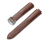 NKCVEZBW Compatible avec les bracelets pliables Cartier bleus à bracelet ballon en cuir de vachette souple grain litchi, for hommes et femmes.(Dark brown,20x12mm)