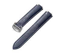 NKCVEZBW Compatible avec les bracelets pliables Cartier bleus à bracelet ballon en cuir de vachette souple grain litchi, for hommes et femmes.(Dark blue,14x8mm)