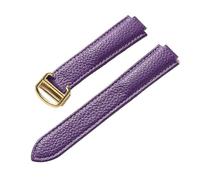NKCVEZBW Compatible avec les bracelets pliables Cartier bleus à bracelet ballon en cuir de vachette souple grain litchi, for hommes et femmes.(Purple gold buckle,18x11mm)