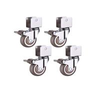 NKCVEZBW Compatible avec les roulettes de berceau meubles 1,5 pouces, pince d'armoire roues, pivotantes en caoutchouc souple, raccords quincaillerie for, paquet 4(N0.2,18mm)